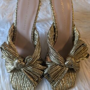 Loeffler Randall Gold Knotted Heels